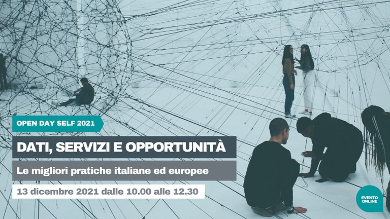 rete con persone e titolo open day "Dati, servizi e opportunità" 13 dicembre 2021 evento online